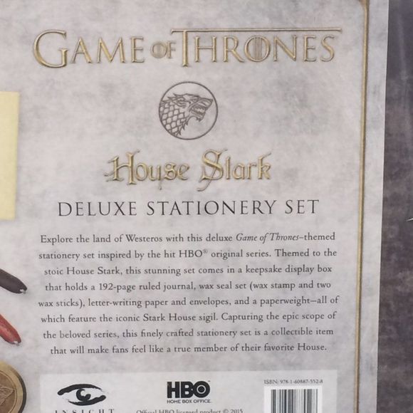 Game Of Thrones House Stark Stationery Set New In Box - Picture 5 of 7